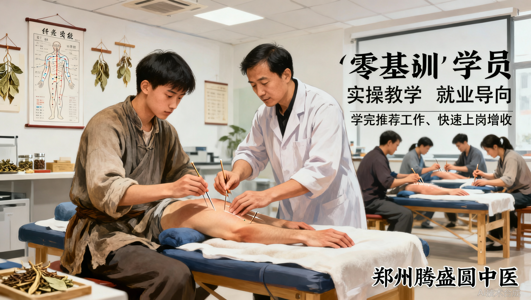 郑州中医技能就业班：学完推荐工作，早学早就业早赚钱