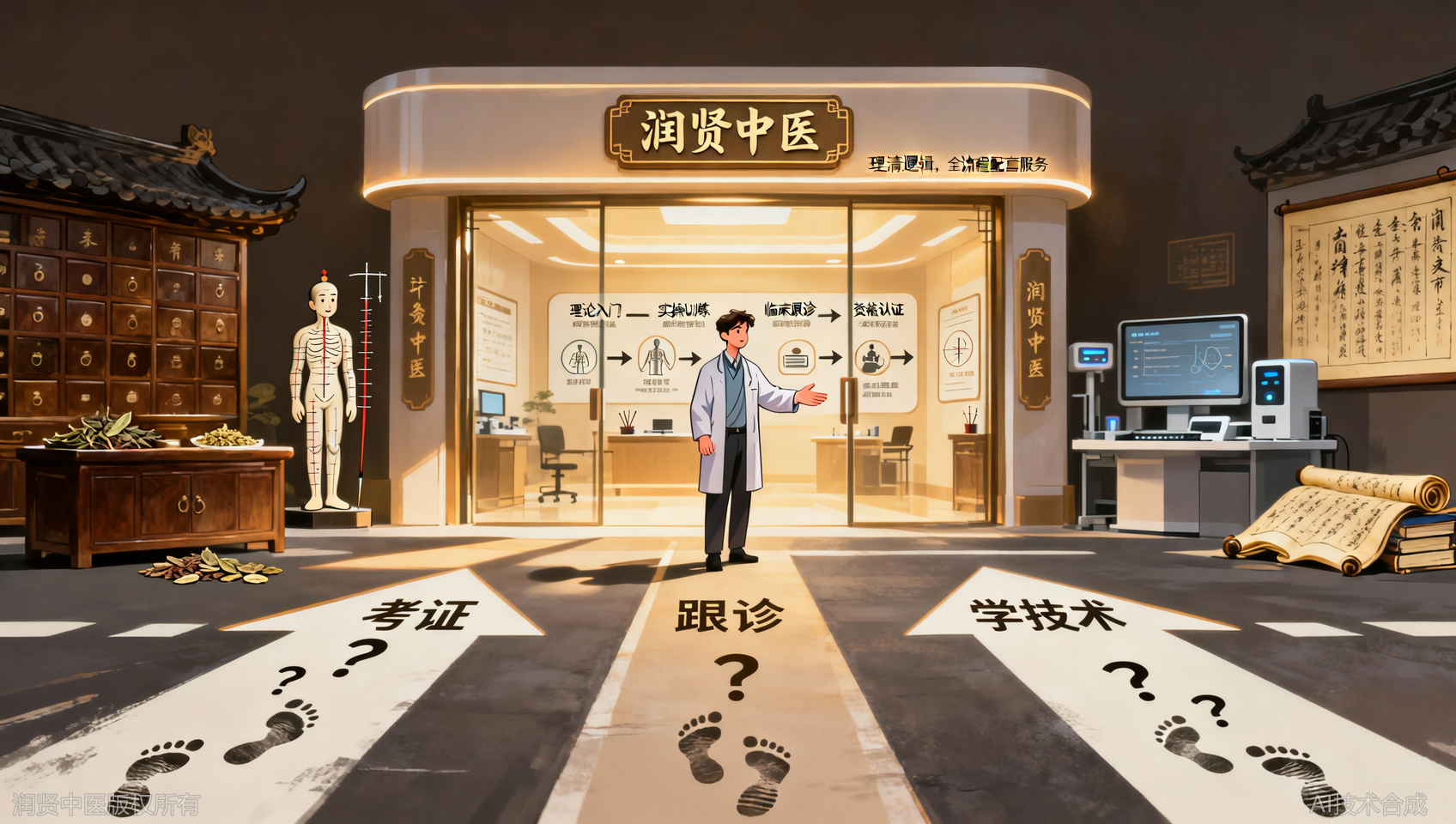 考证、跟诊、学技术哪个先？润贤中医一次说清楚