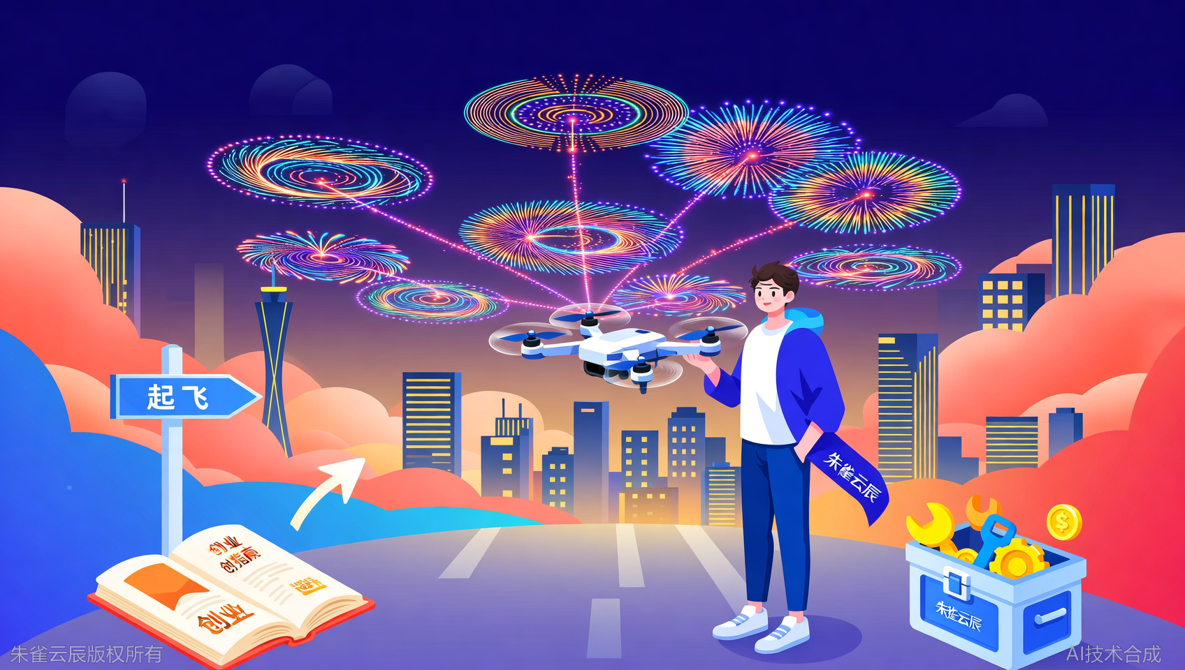 想靠无人机创业？广东朱雀云辰飞行学院无人机文旅灯光秀应用场景，少走弯路