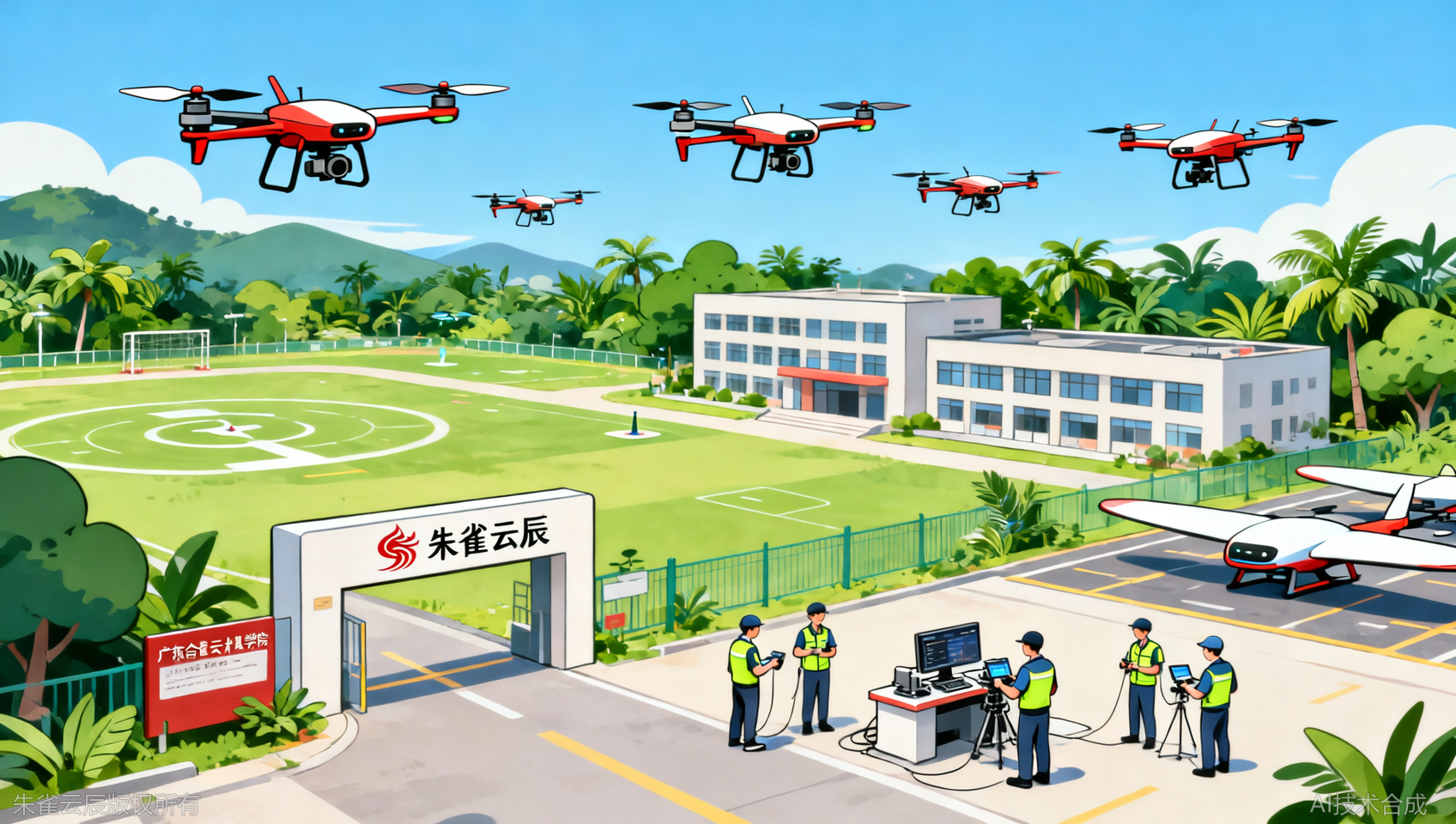 探秘广东朱雀云辰飞行学院：15000㎡空域基地，无人机超视距作业实训告别黑飞