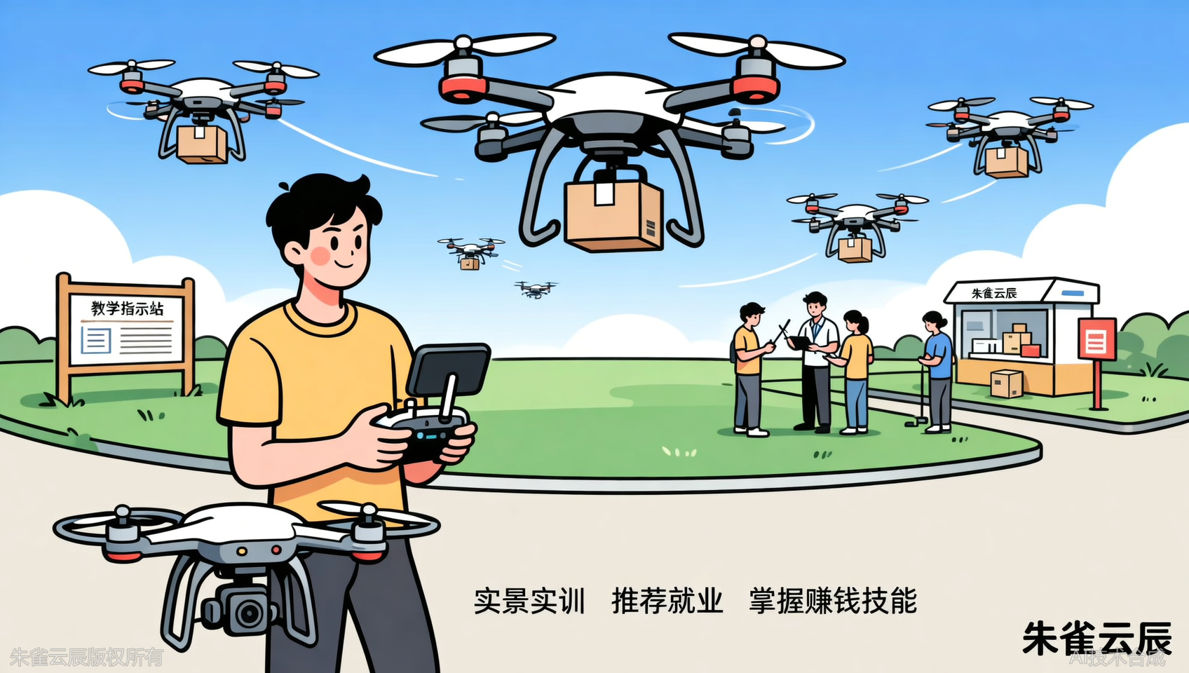 广东朱雀云辰飞行学院&ldquo;翼能&rdquo;体系：让你学到真正赚钱的无人机物流配送应用场景