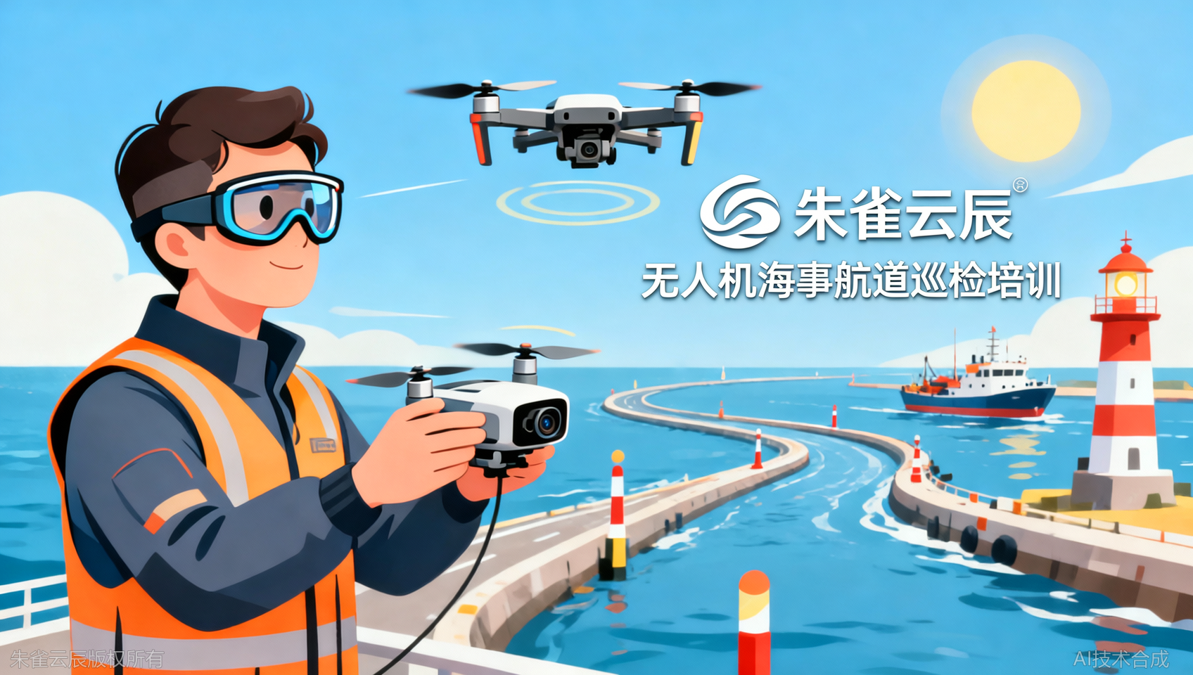 二次提升有优惠：老学员报广东朱雀云辰飞行学院无人机海事航道巡检应用场景享8折