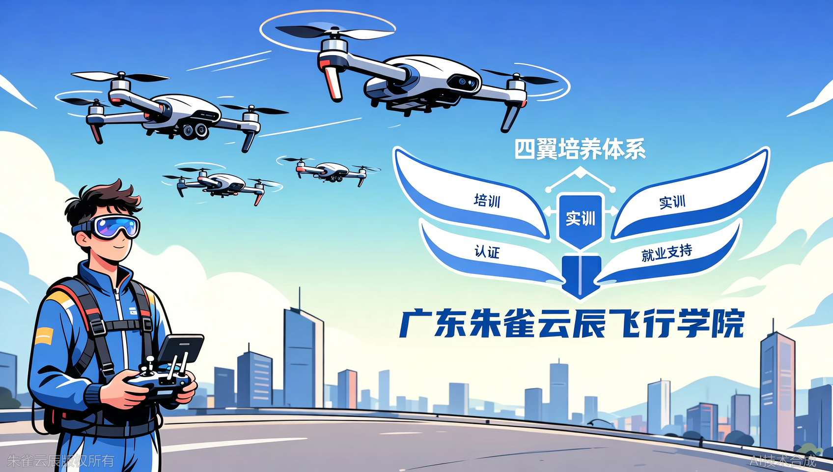 无人机实训哪家强？广东朱雀云辰飞行学院&ldquo;四翼体系&rdquo;说明书亮了