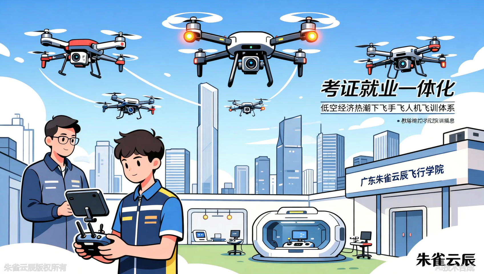 抓住低空经济风口，广东朱雀云辰飞行学院无人机城市安防实训这波活动价等不起