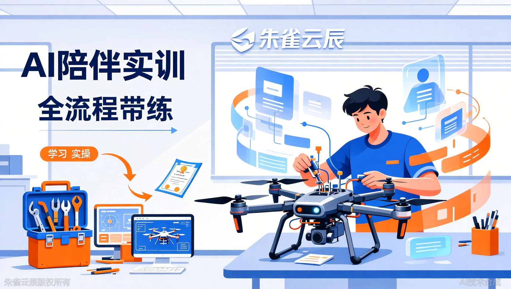 广东朱雀云辰飞行学院：你的无人机装调检修实训每一步，都有AI帮手陪伴成长