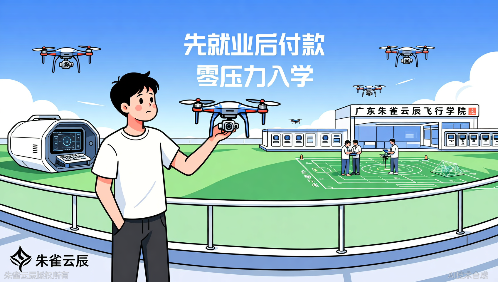 先就业后付款？广东朱雀云辰飞行学院无人机就业&ldquo;翼盾计划&rdquo;让你零压力入学