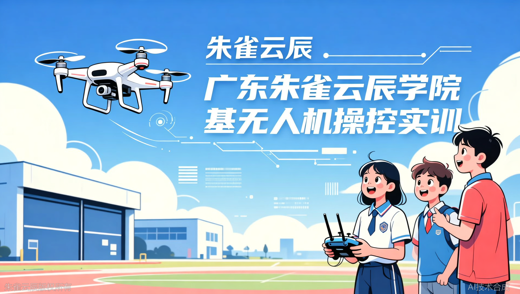 广东朱雀云辰飞行学院开学季：青少年无人机基础操控实训三人成团，学费立减
