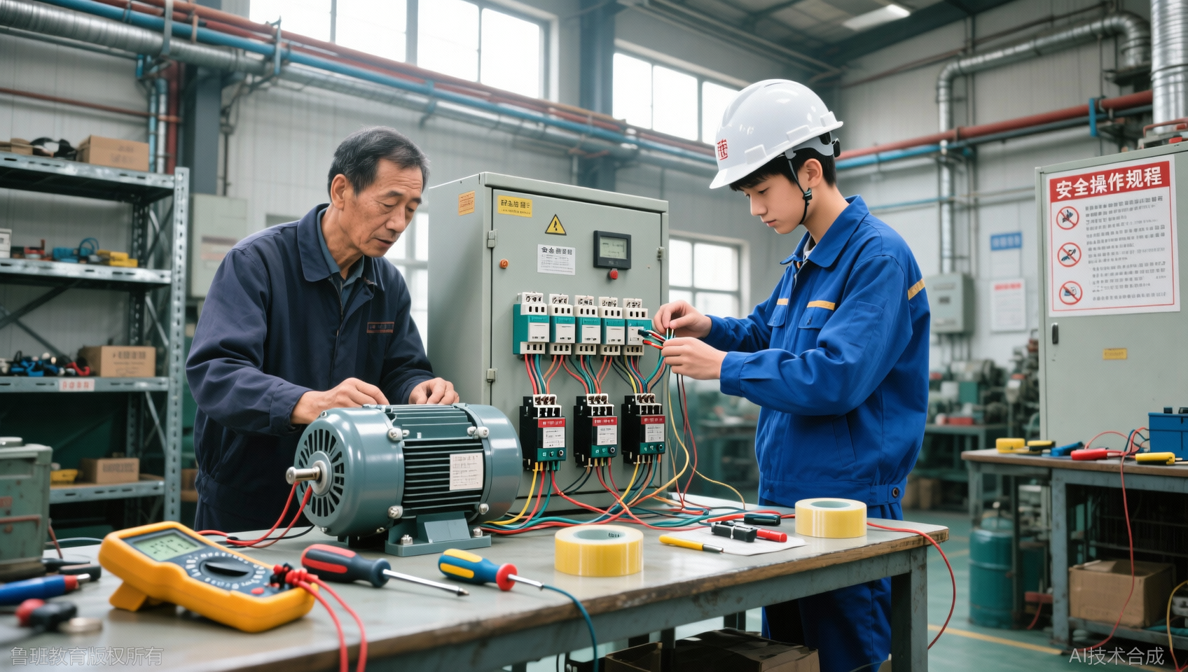 济南电机正反转控制培训：车间现场的接线步骤