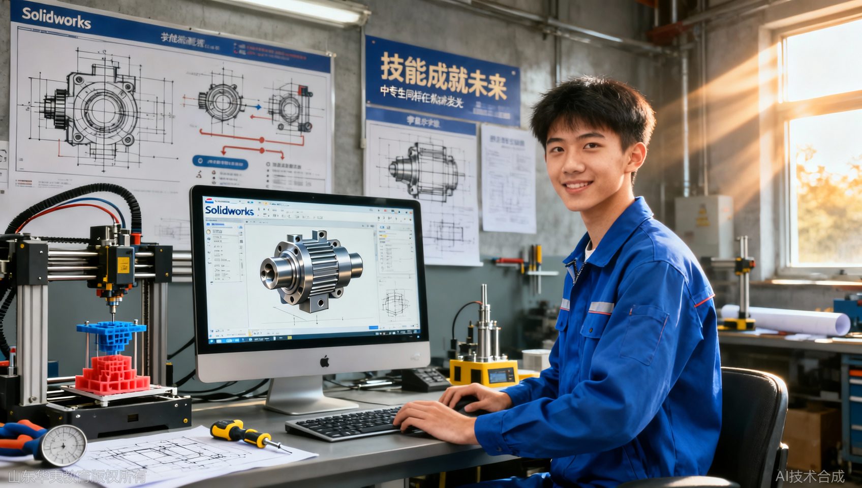 中专毕业不胜任技术岗？机械行业刚需 Solidworks 培训掌握三维建模