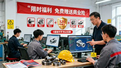 520元商业险免费送！大连亿学数控教育全日制班限时福利，UG编程实战速成！