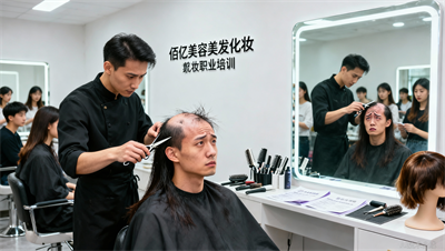 发量少、头型不完美怎么办？成都佰亿美容美发特定人群剪裁课
