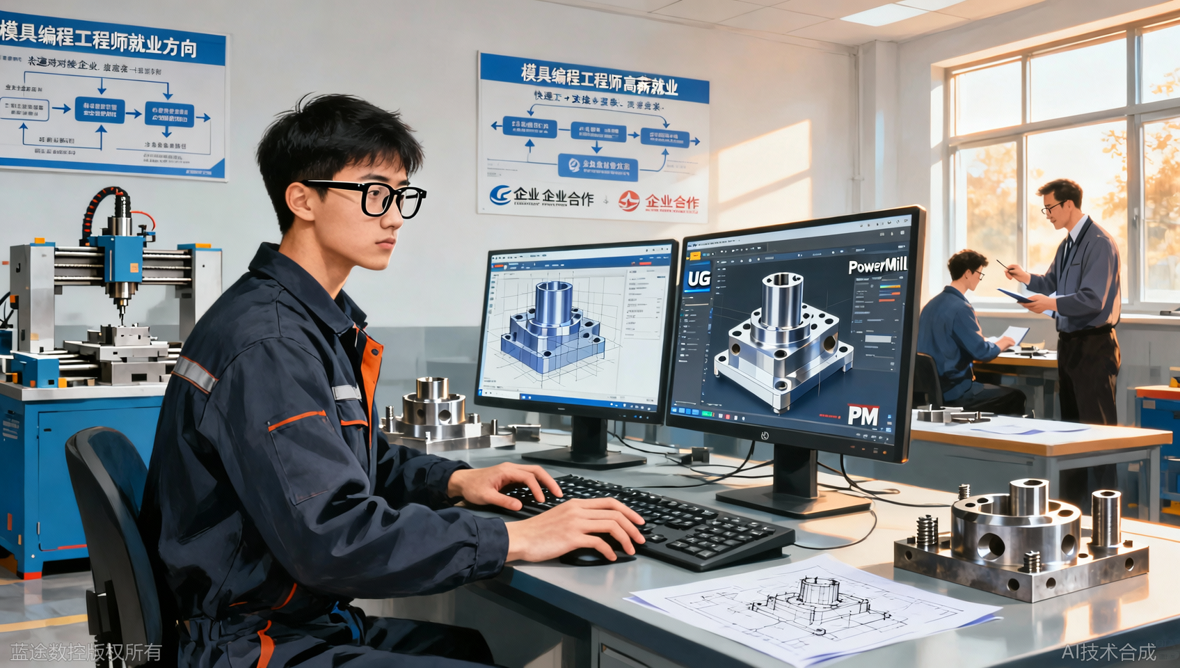 蓝途UG+PM模具编程班 校企合作 毕业推荐模具编程工程师岗