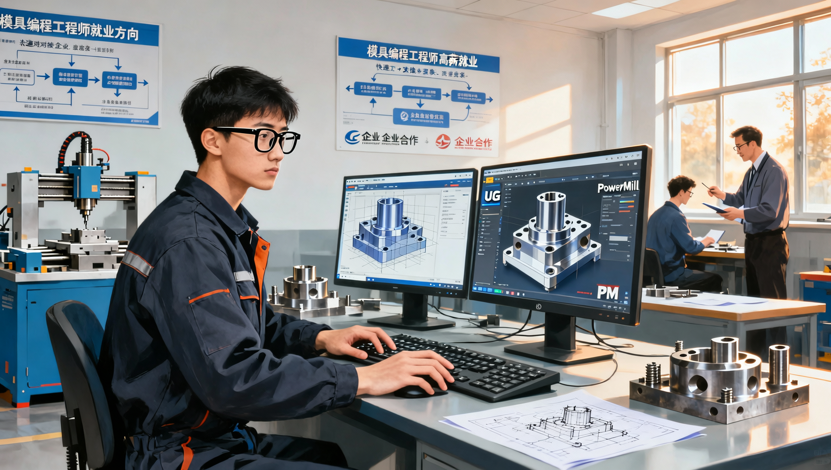 蓝途UG+PM模具编程班 校企合作 毕业推荐模具编程工程师岗