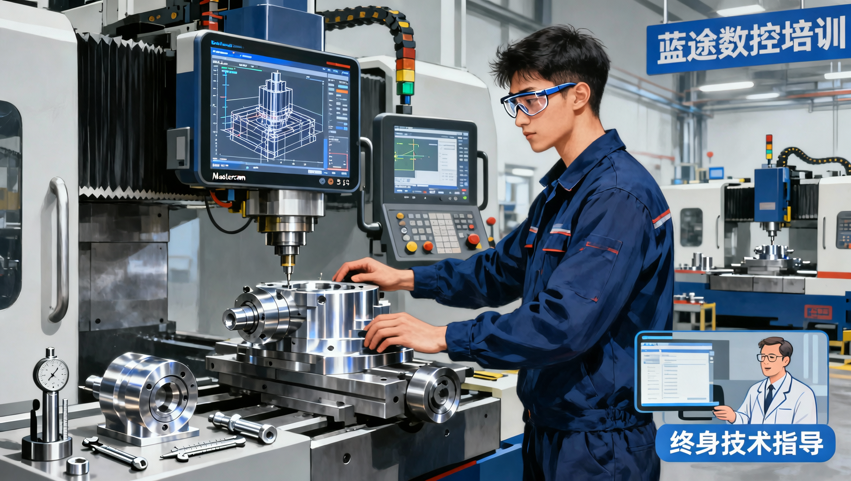 蓝途Mastercam三四五轴班 多系统机床实操 终身技术指导