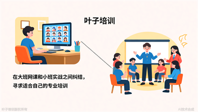 礼仪主持人培训：网课 vs 叶子小班一对一实战课，效果差在哪？