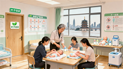 宁波育婴机构怎么挑？叶子学校小班实操，用仿真娃娃练喂奶拍嗝换尿布