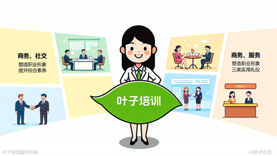 礼仪课程收获清单：叶子职业培训让你掌握商务、社交、服务三种礼仪