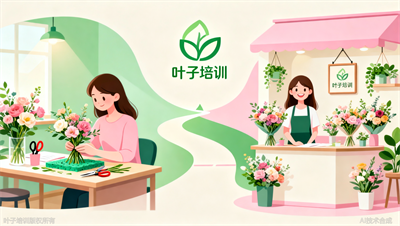 在叶子职业培训学完花艺师，创业自己的工作室
