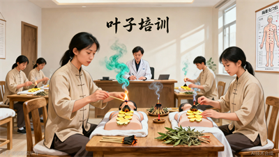 叶子学校中医养生艾灸培训｜悬灸、隔姜灸、穴位配伍，配真人体位练习