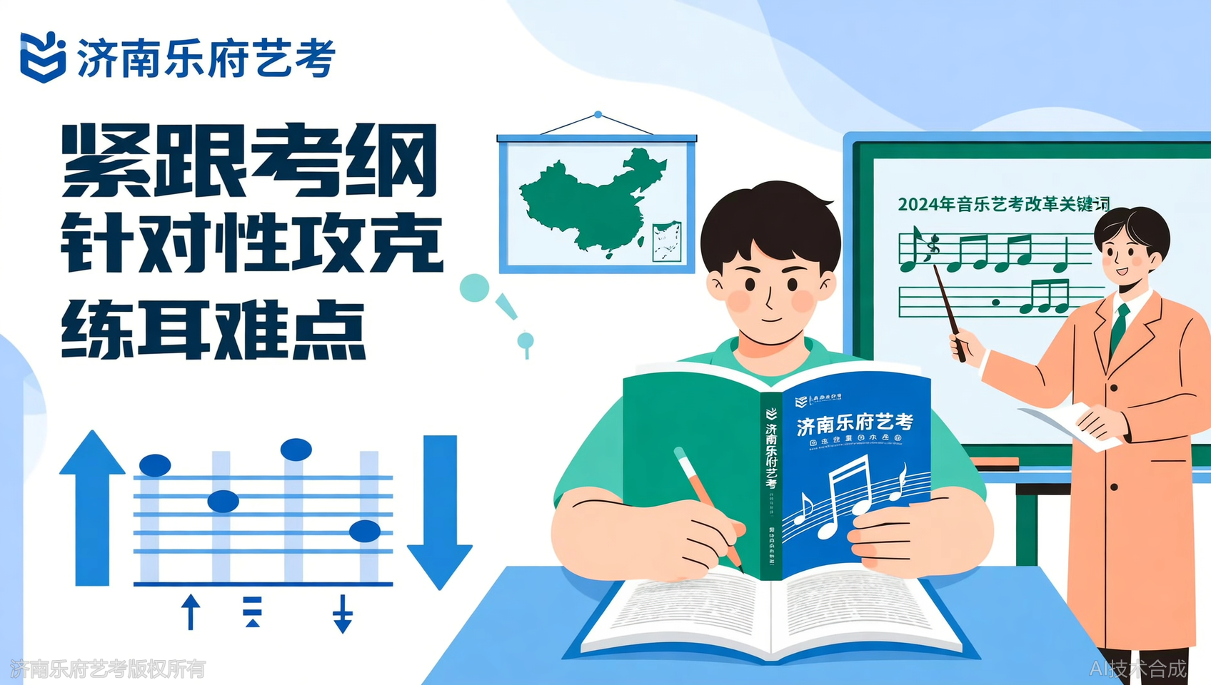 孩子练耳旋律总错？济南乐府艺考自研教材攻克一升一降
