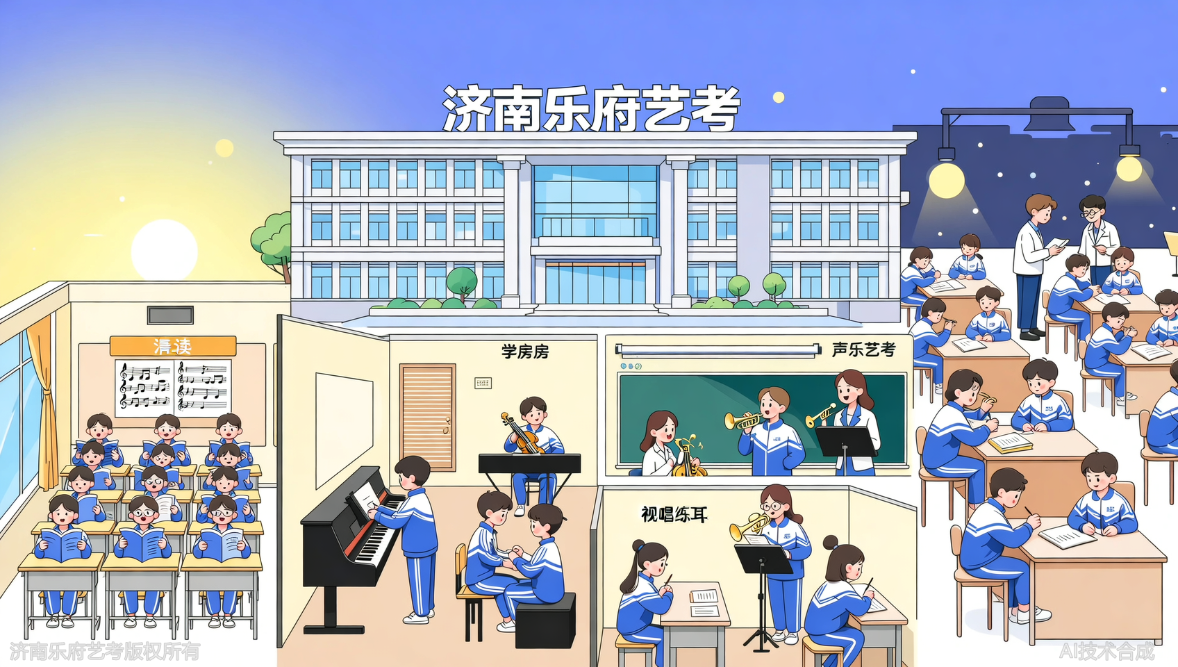 济南乐府艺考千人校区：一天课程实录从早读到晚辅导