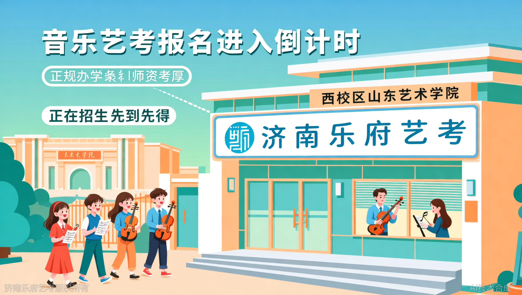 音乐艺考报名倒计时，济南乐府艺考西校区山艺旁先到先得
