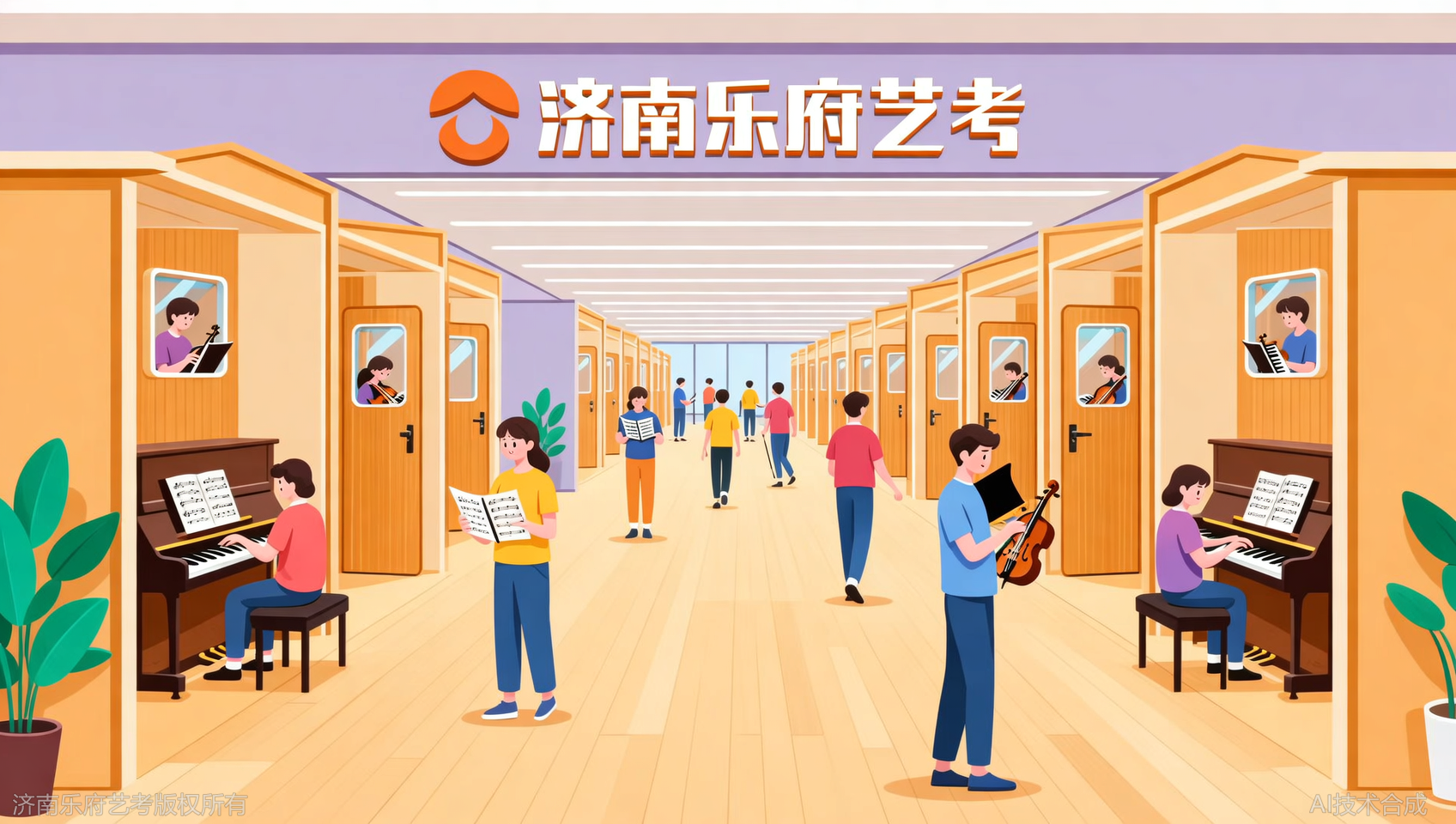 济南乐府艺考300+独立琴房，大型训练场馆不排队