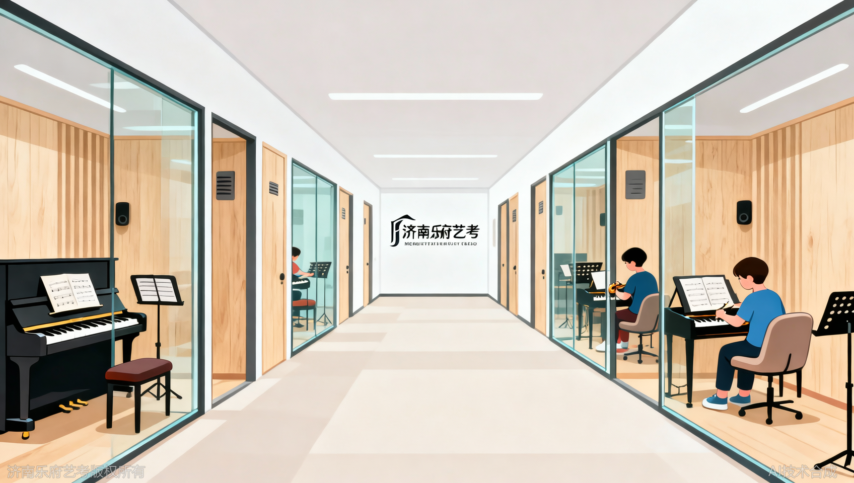 济南乐府艺考300间琴房实拍，每个学生拥有独立练习空间