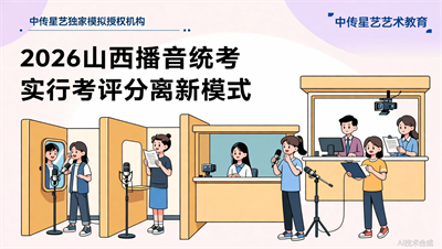 K讯飞山西播音主持考评分离唯一合作方！中传星艺拥有独家模拟考试授权，真实考场提前练