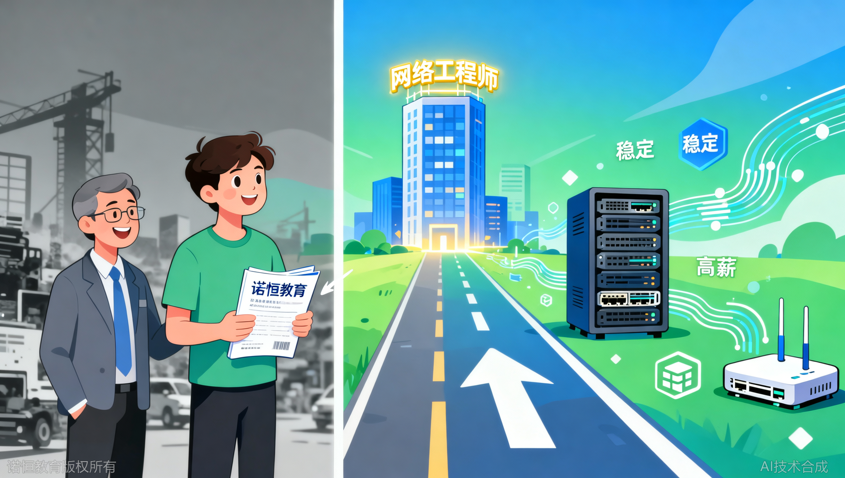 诺恒教育学员案例：3个月转行网络工程师的真实路径