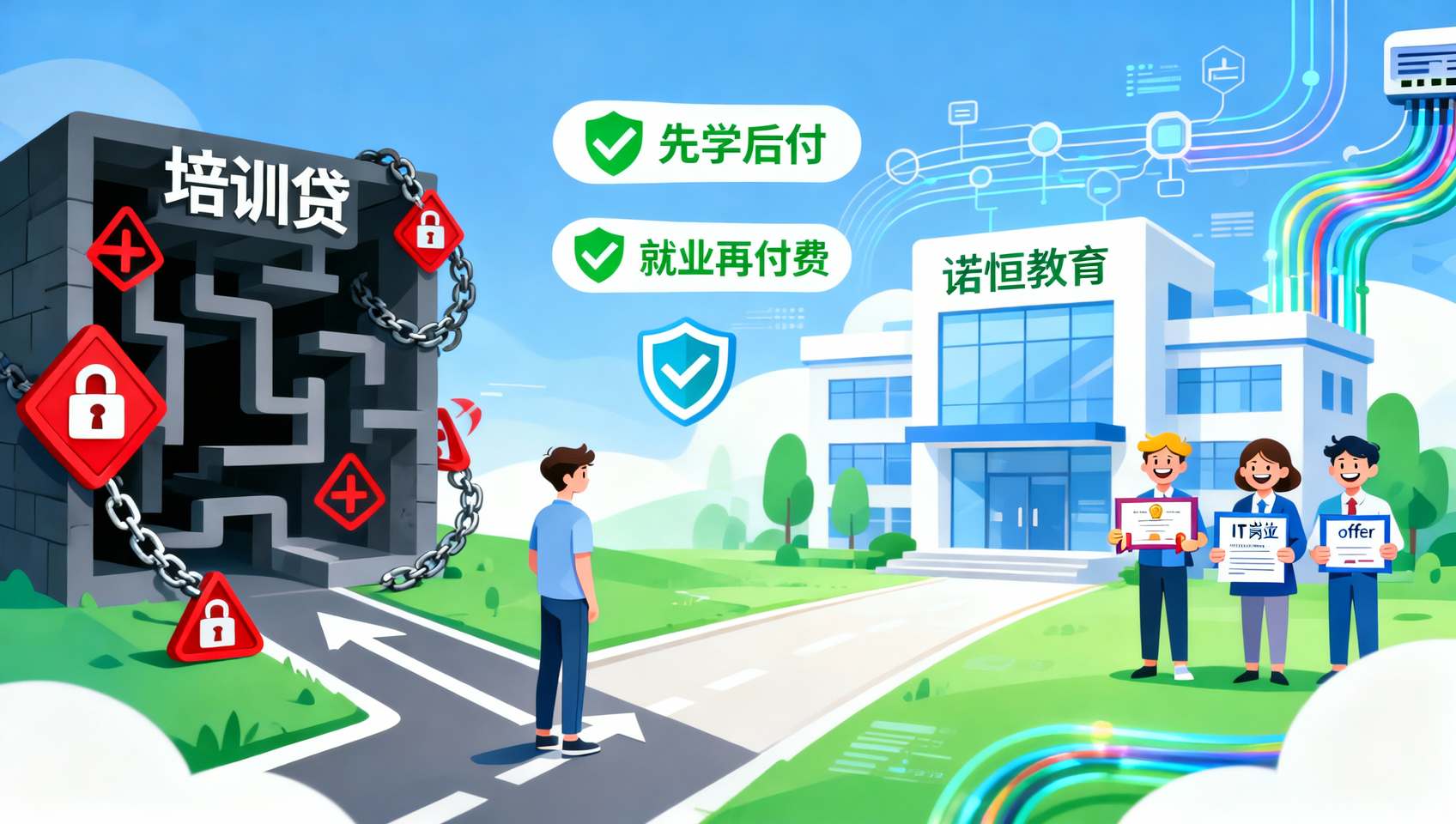 不搞培训贷！诺恒教育先学后付，就业再付费