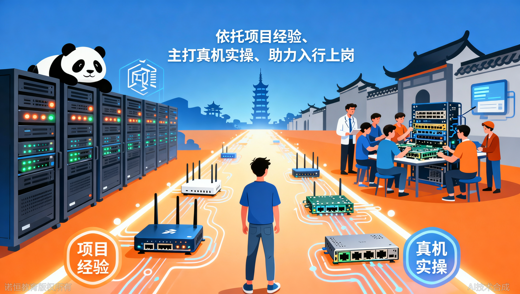 网络工程师培训｜诺恒教育成都校区真机实操