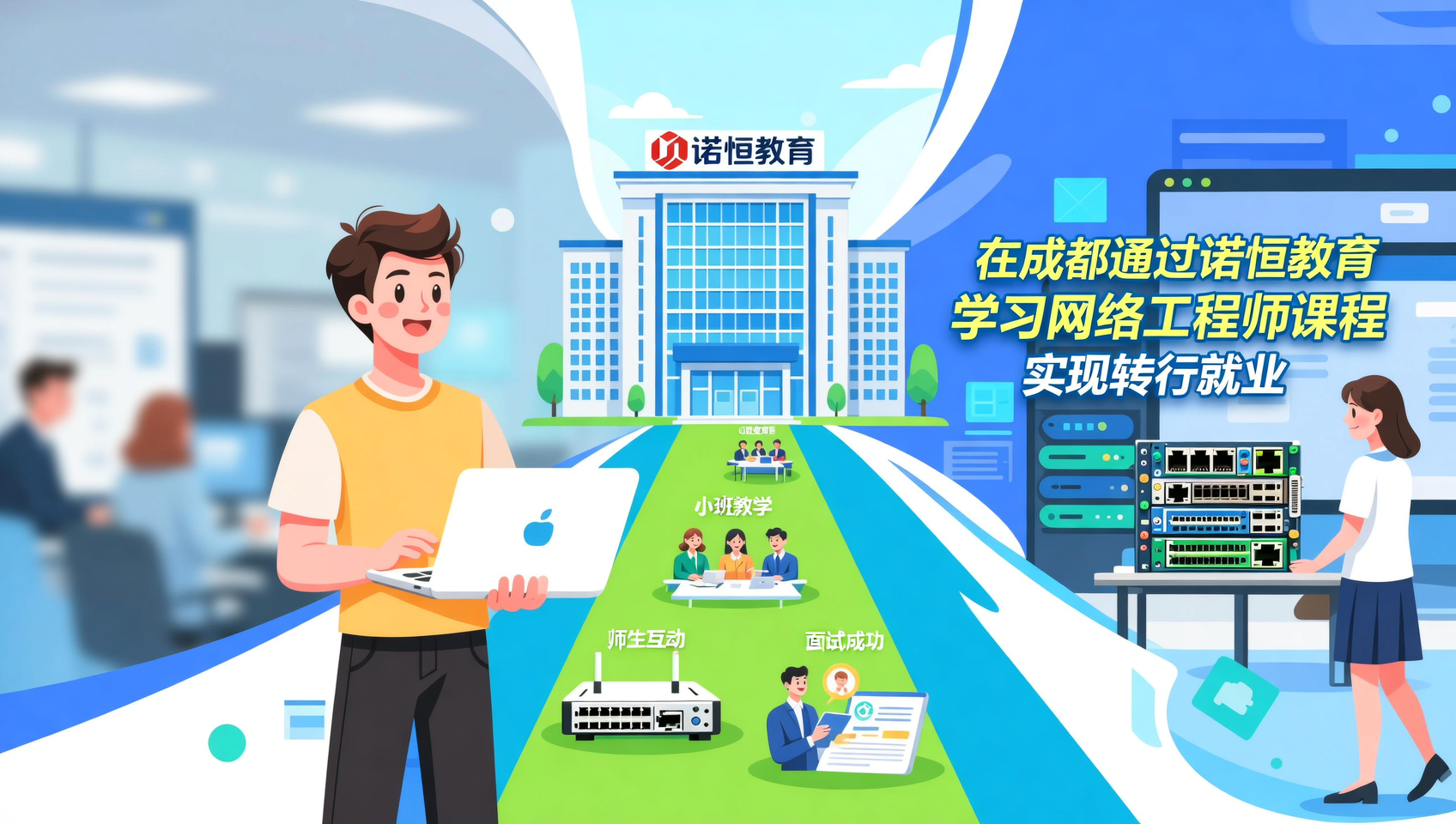 成都本地学网络工程师｜诺恒教育小班面授更注重实操