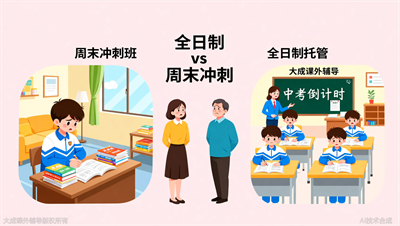 中考全日制与周末冲刺班怎么选？大成教育全托方案优劣势实测