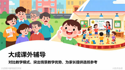 小学英语培优班试听对比：大成教育的情景教学更适合基础薄弱生