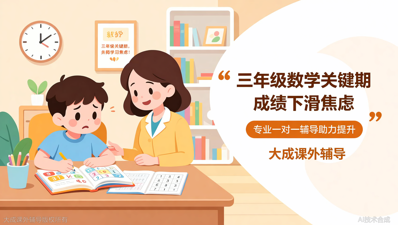 孩子三年级数学跟不上？大成教育一对一辅导帮你找准薄弱点