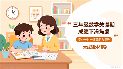 孩子三年级数学跟不上？大成教育一对一辅导帮你找准薄弱点