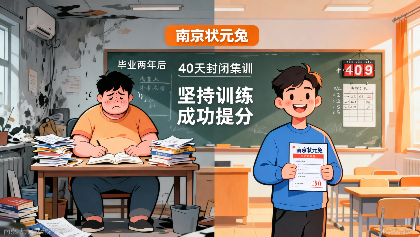 毕业两年后报了状元兔公考集训营，封闭40天我瘦了8斤但涨了20分