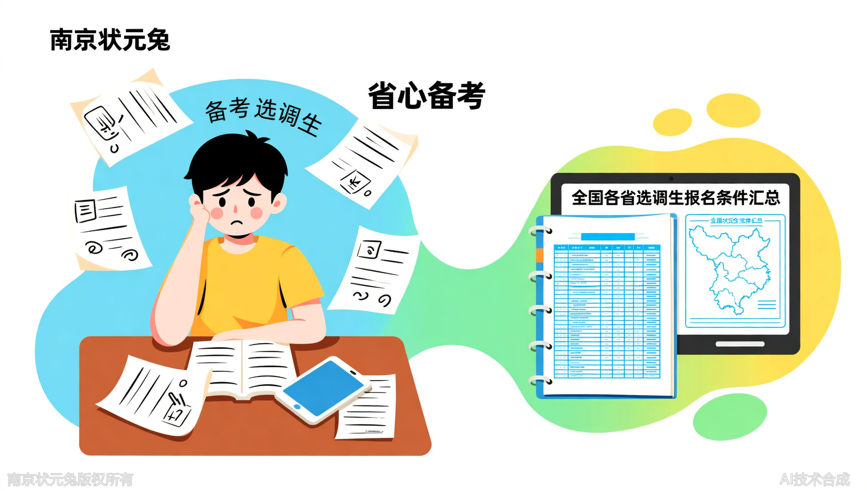 选调生考试信息太零散，状元兔公考整理全国各省报名条件