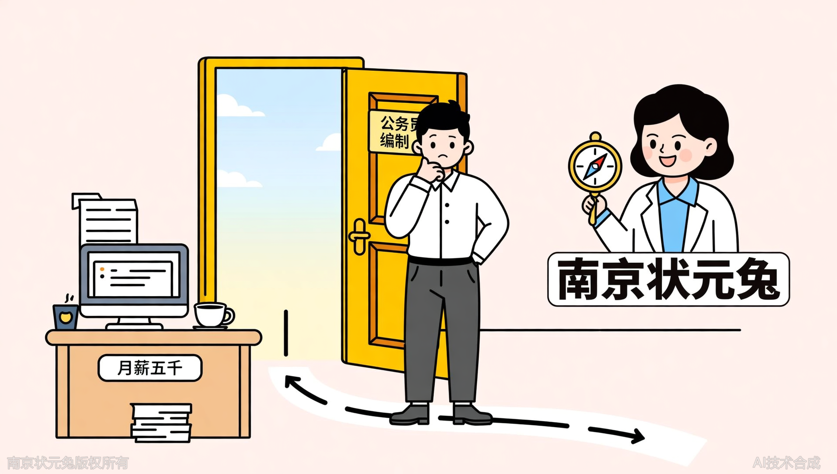 月薪五千 vs 公务员稳定编制，你为什么还在犹豫？状元兔公考帮你做决策
