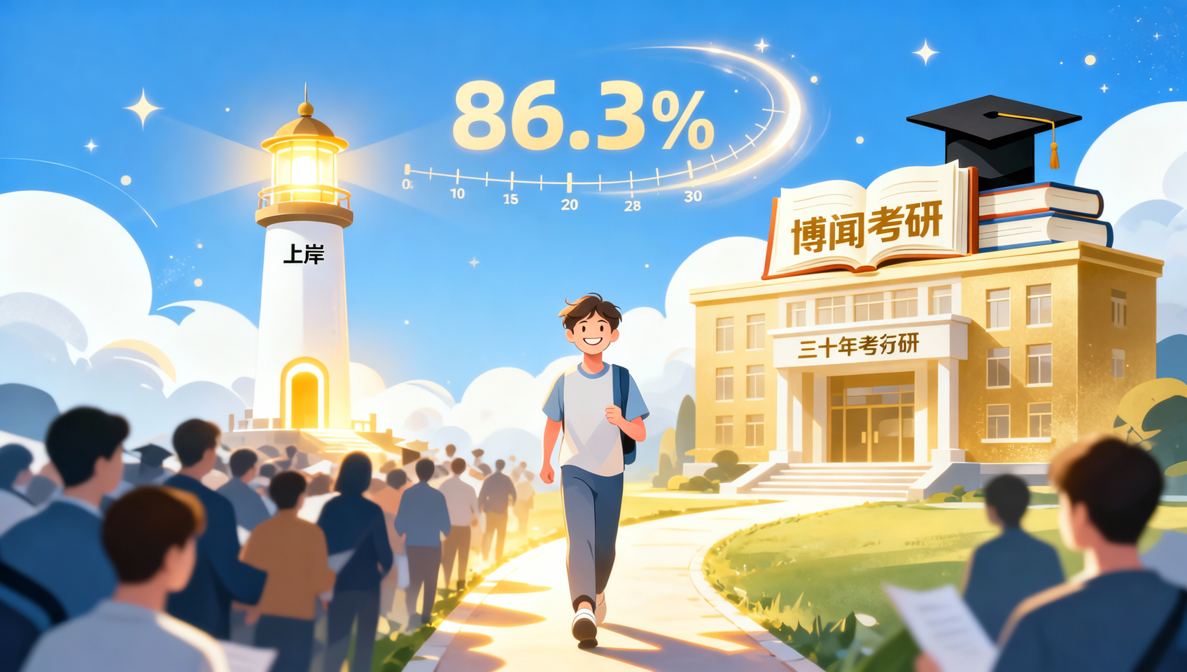 博闻考研上岸比例高！五年上岸比例高达86.3%