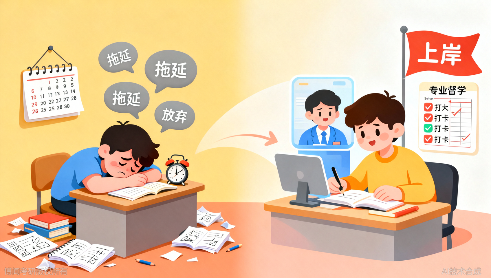考研没人督学易放弃？博闻考研全程伴学不孤单