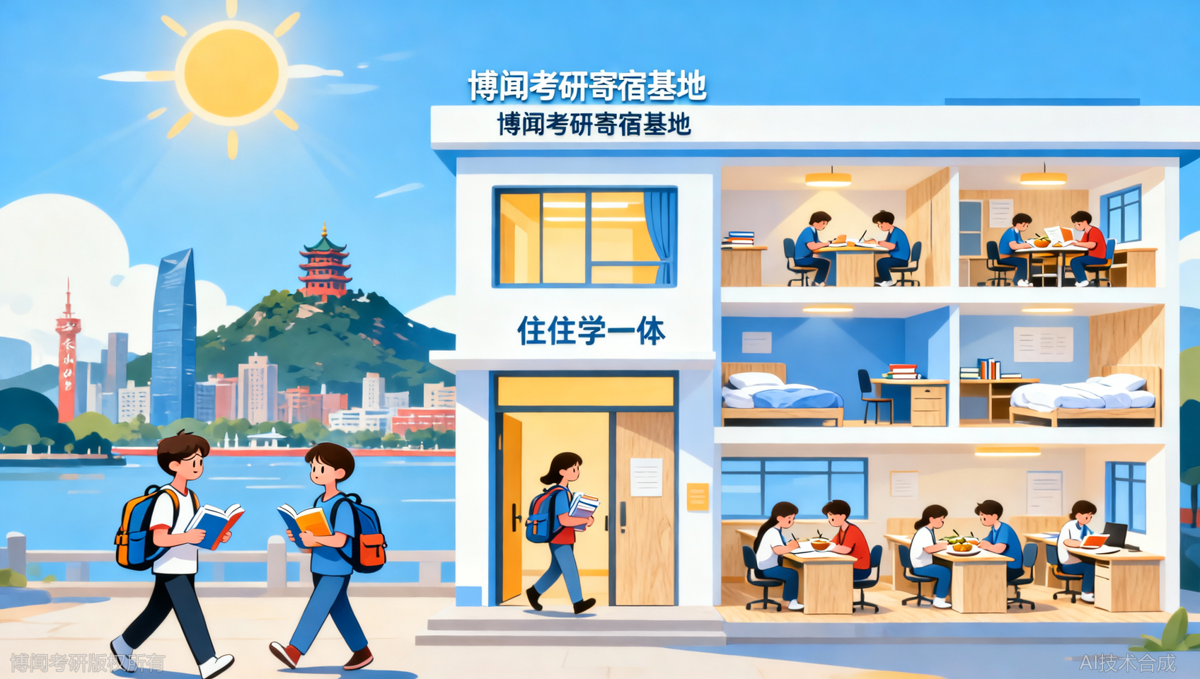 考研寄宿学校推荐！博闻考研吃住学一体