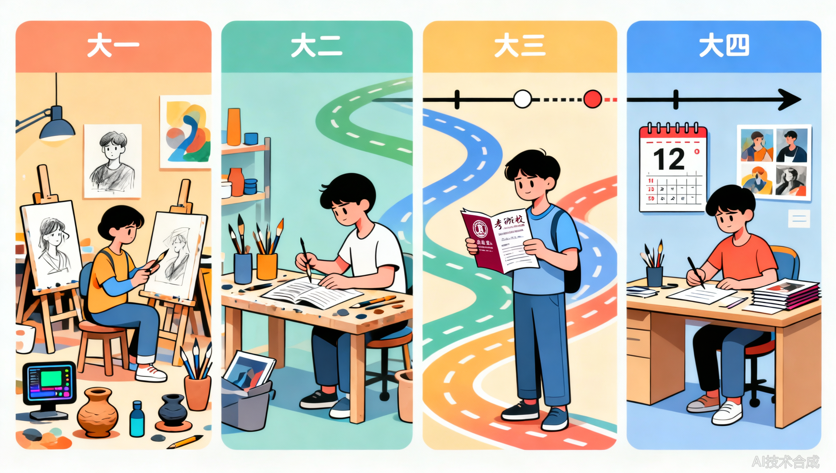 大一到大四，艺术生考研需求全拆解，别再瞎准备