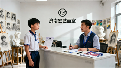 报名济南宏艺艺考美术培训的正确流程：试听&rarr;评估&rarr;报班
