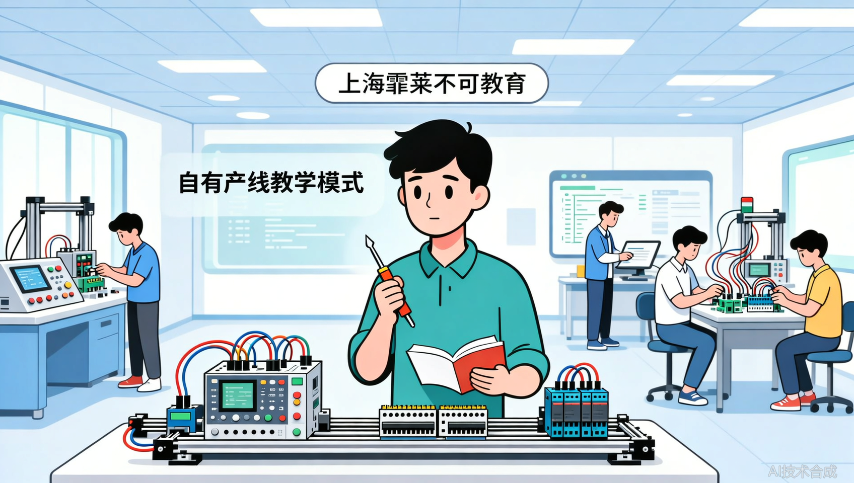 学PLC要不要选带设备实操的？霏莱不可教育自有产线告诉你答案