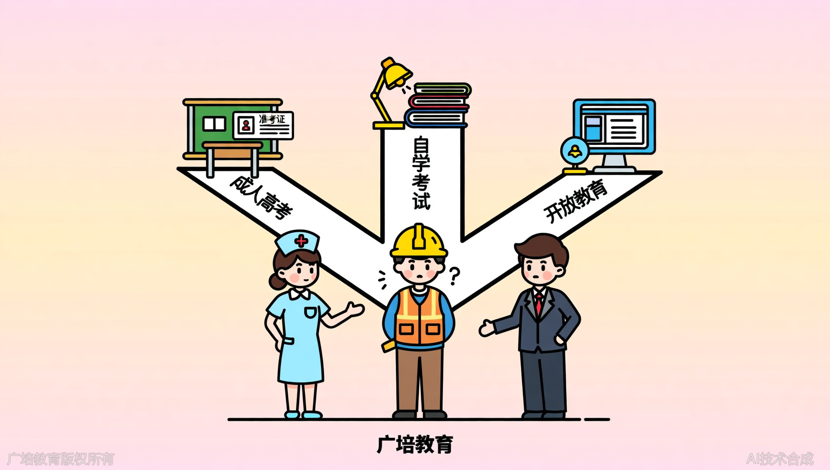成人高考、自学考试、开放教育有什么区别？广培教育一篇文章说清