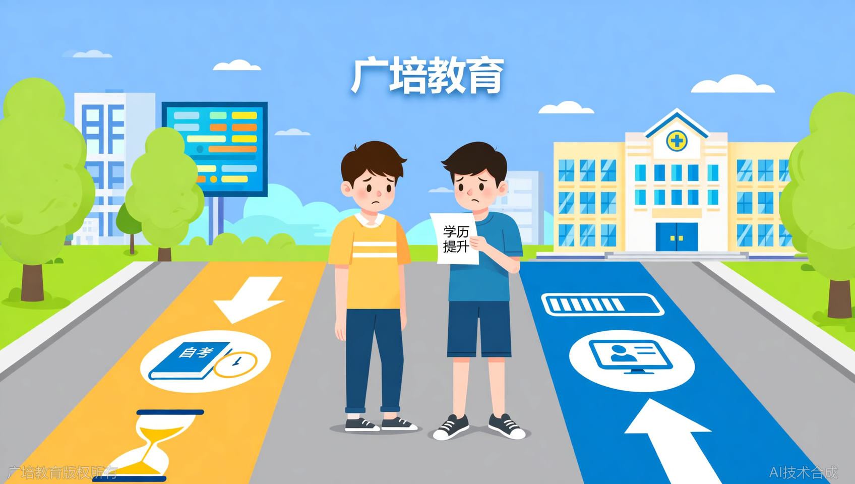 想快拿证选自考还是开放教育？广培教育帮你算时间账