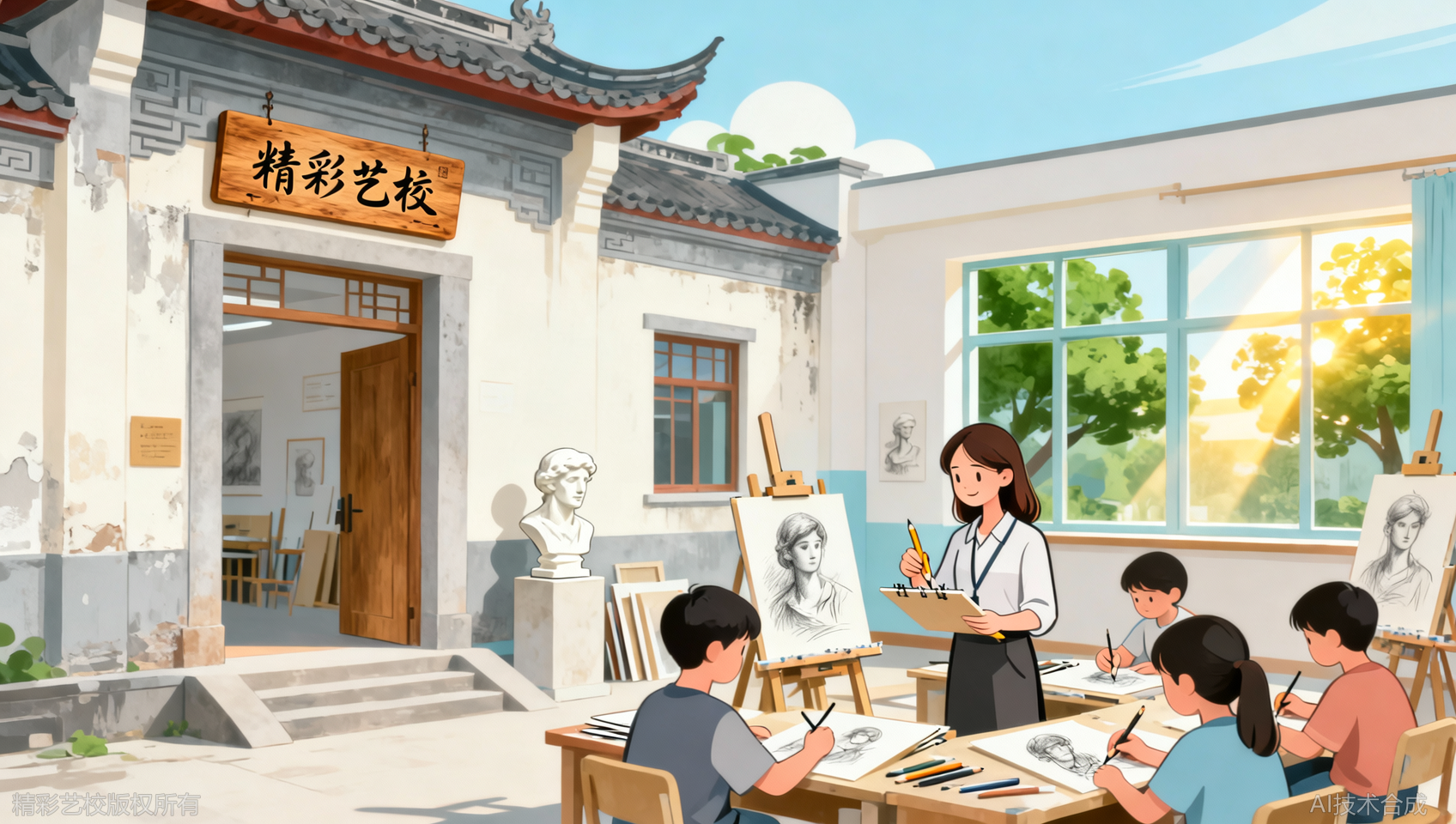 我在宁波精彩美术学了8年，现在成了这里的素描老师