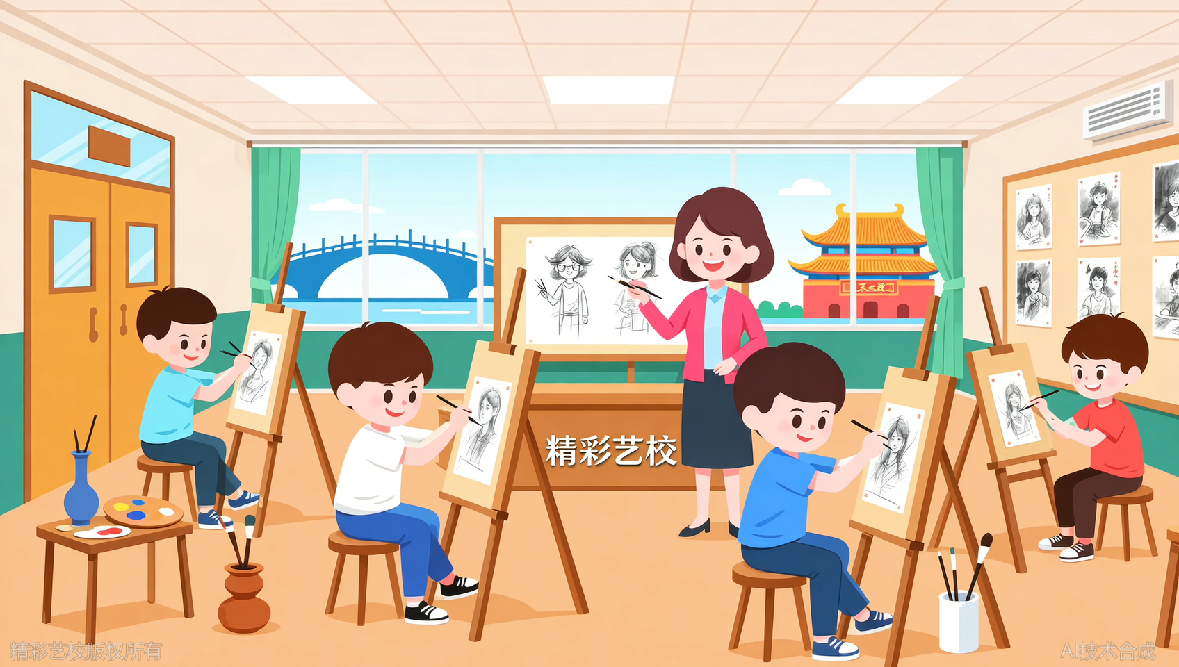 专业中考美术培训，宁波精彩艺校提供靠谱保障